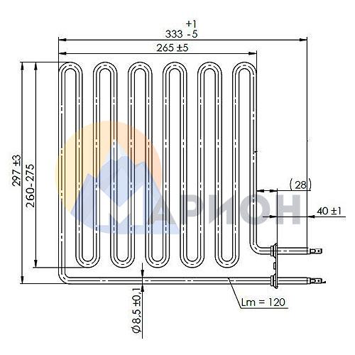 ТЭН для печи Харвия-К ZSB-462, 2750Вт.