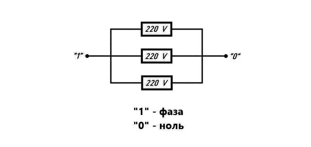 Параллельное соединение ТЭНов Параллельное соединение ТЭНов